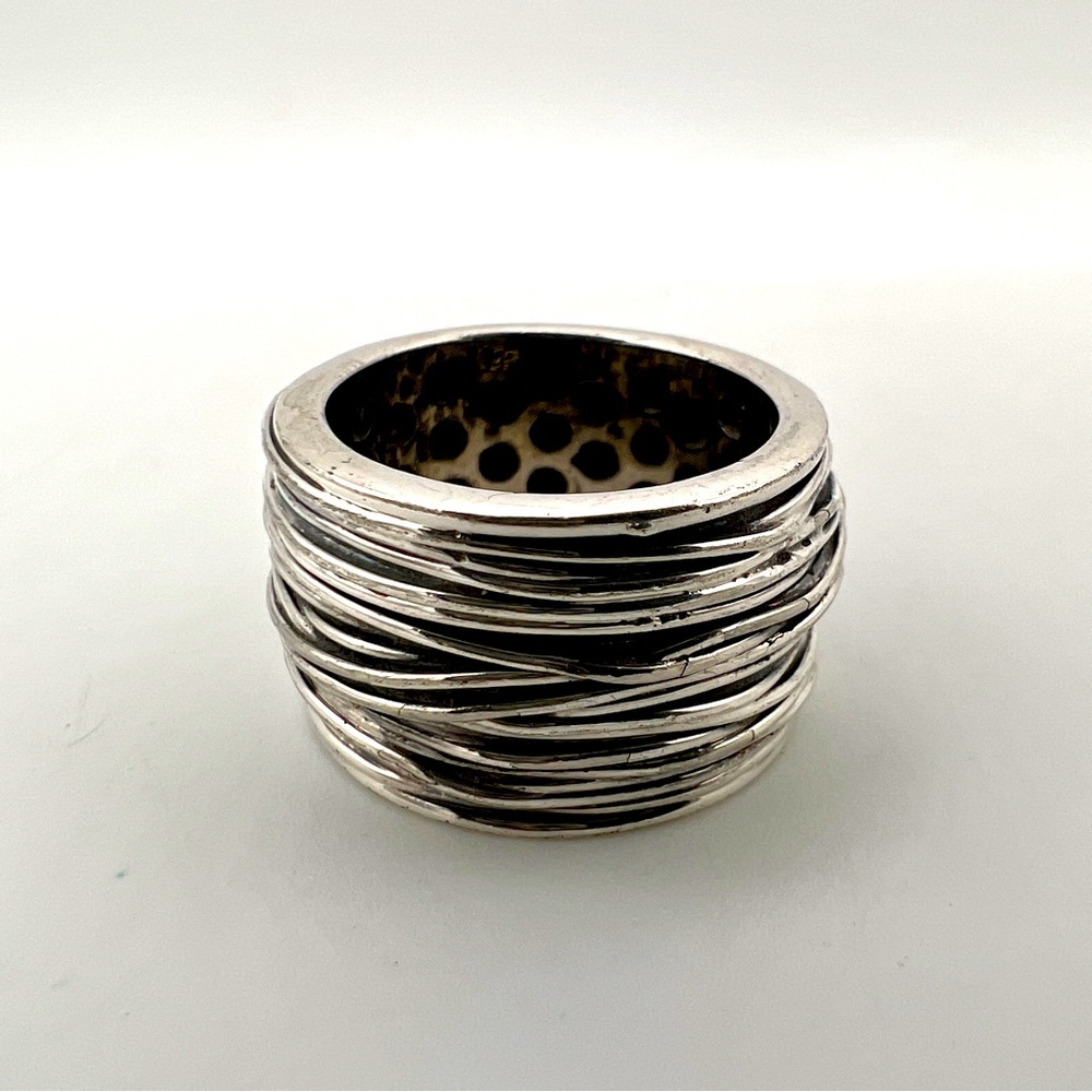 Heavy Wire Wrap 925 Sterling Silver Ring - Sz 6.25